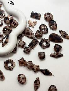 高品质豹纹星形手工串珠吊坠配件，DIY饰品材料，秋冬款 - 彩色 - 查看 3