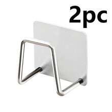 1/2/4pcs Stainless Steel Sponge Holder, Wall-Mounted Utensil Rack, Kitchen Sink Ball Bag Storage Rack (Silver) - Multicolor - View 9