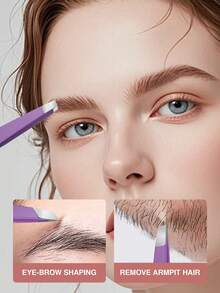 Eyebrow Scissors + Double-Headed Brow Trimmer + Tweezers 3 Pieces Set Beauty Tool Combo For Daily Eyebrow Shaping / Date Makeup Touch-Ups, Portable & Beginner-Friendly Beauty Tools - Multicolor - View 5