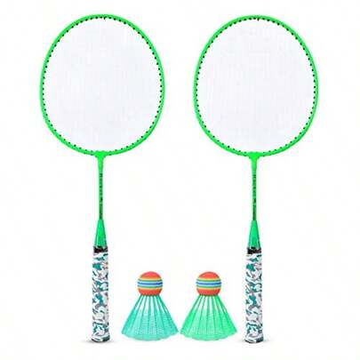 Bewinner1 Juego de Raquetas de bádminton portátil Juego de Deportes de Interior Exterior con 2 Bolas de Entrenamiento liviano para Principiantes Niños Niños Niñas