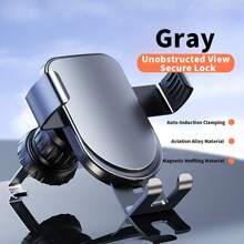 1pc Aluminum Alloy Gravity Car Phone Holder, Air Vent Mount Universal Car Phone Stand - Air Outlet - View 12