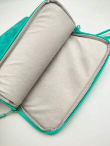 1pc Polyester Material Pink Lightweight Zipper Large Capacity Multi-Layer Electronic Notebook With Padded Travel Protective Case, Suitable For 8"/11"/12.9" Tablets