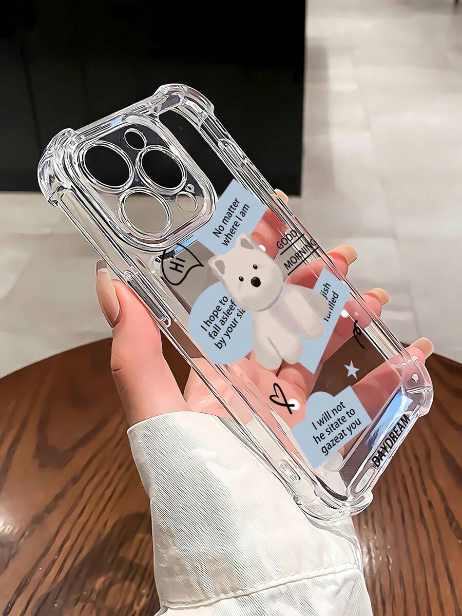 Bonita funda de peluche con diseño Element, compatible con iPhone 16, 15, 14 Pro Max, 13, 12, 11, XR y XS Plus. Fabricada en silicona TPU, ofrece protección contra golpes y caídas, además de una agradable sensación al tacto. Es el regalo perfecto para familiares, amigos y seres queridos. - transparente - Ver 1
