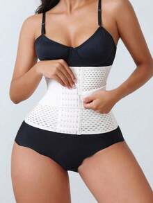 1pc Women Waist Trainer Corset, Postpartum Shapewear To Slim Waist, Tummy Control, Workout Support Waist Cincher ZCKE - 黑色 - 查看 5