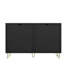 Elegant Sideboard With A Modern Design, Chest Of Drawers And Plenty Of Storage Space, Gold Handles - Black - View 7