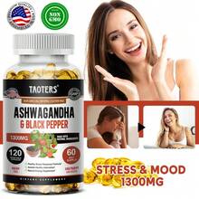 Ashwagandha 1300 Mg With Black Pepper, High Absorption, Stress Response Support Formula, 120 Softgels - 1瓶 - 查看 4