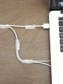 100/40/20个装粘性电缆夹，透明电线支架，用于电源线管理，塑料电缆夹，适用于墙壁和桌子下方 - 無色 - 查看 4