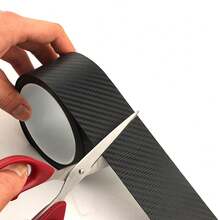 3PCS 5cm*3m Carbon Fiber Car Sticker Door Sill Scuff Anti Scratch Tape Protector UK - Black - View 5