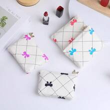 Paquete de 2 monederos, bolsa de pana suave con cierre, mini cambiador para bolsillo, bolsa de monedas pequeña para mujer, soporte para lápiz labial, tarjeta de crédito, Bowknot blue - Lazo azul y morado - Ver 4