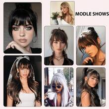 合成空气刘海接发片，夹式短刘海假发，隐形自然刘海，适合女性日常佩戴 - 彩色 - 查看 11