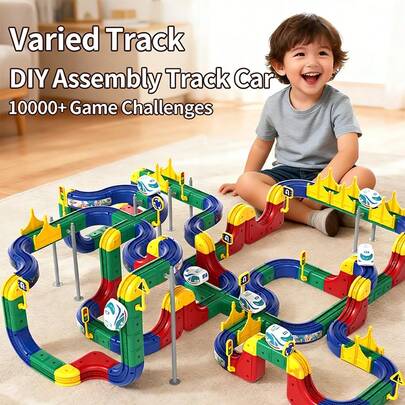 3D Modular Electric Train Set For Children 3+ Years Old, Flexible Track Building Toy With 360° Rotation, STEM Learning Gift