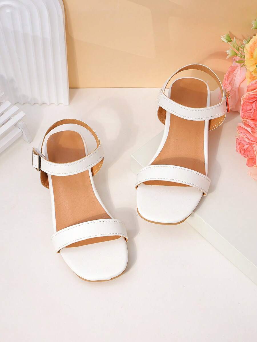 1 Pair Fashionable Chic Versatile Luxury High Heel Sandals For Girl - White - View 1