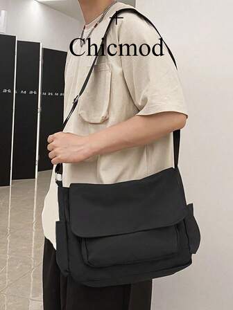 1 st svart axelväska i inredningsstil för studenter, avslappnad axelväska, retro axelväska, lämplig för shopping, plånbok, shopping, studenter, nykomlingar, vit krage. Lämplig för kontor, universitet, arbete, affärer, pendling, utomhusaktiviteter, resor och utflykter, skolväska, shoppingväska