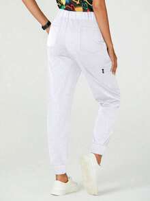 cimmuovere High-Waisted Slim-Fit Workwear - Multi-Pocket Design - Slim Breathable Pants - Side Zipper Pockets - Elastic Hem