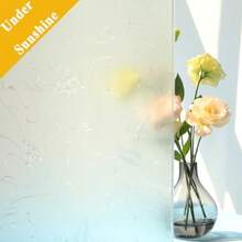 44cm by 200cm - Mikomer Privacy Window Film Wheat Static Cling Glass Door Film Non Adhesive Window Cling Removable Heat Control Anti UV for Office and Home Decoration 44cm. By 200cm. - Florpura - Ver 2