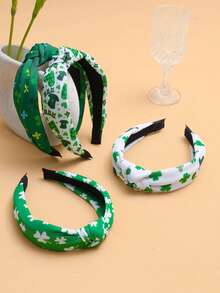 2条/1条装圣帕特里克节女士头带，白色和绿色，宽边打结头带，女士发饰，适合节日派对和聚会，女士配饰，圣帕特里克节发饰，服装配饰，礼品头饰 - 彩色 - 查看 10