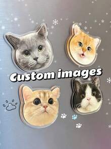 Personalized Photo Fridge Magnets - Custom Picture Refrigerator Magnets Suitable For Christmas, Halloween, Thanksgiving - Heart-Shaped Photo Keepsakes For Loved Ones & Pets - Acrylic Holders - Multicolor - View 7
