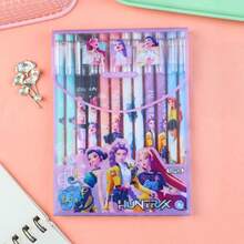 Mattel 12pcs/Set Korean Witch Hunter Cartoon Erasable Gel Pens, Creative Cute Design, Boxed Erasable Ballpoint Pens, Student Stationery Signature Pens, Korean Witch Hunter Squad Gel Pens, Push-Button Gel Pens, Rollerball Pens - Multicolor - View 6