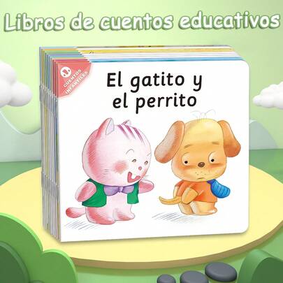 一套包含 10 个不同主题的互动式西班牙语儿童童话故事，可提高阅读理解能力。