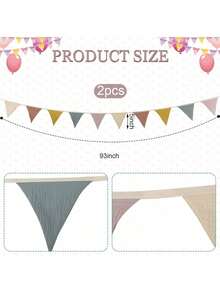 Estilo2 Banderines Triangulares 17 Pies Guirnalda De Bebé Multicolor Banner De Bandera Colgante Para Boda CumpleañOs Baby Shower Fiesta Evento DecoracióN Infantil, Cada 8.5 Pies Largo (Color De ArcoíRis)VersióN Mejorada - Colores retro - Ver 9
