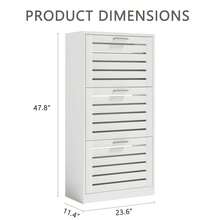 VECELO Shoe Storage Cabinet For Entryway With 3 Flip Drawers Slim Hidden Free Standing Organizer For Narrow Hallway - trắng - Xem 2