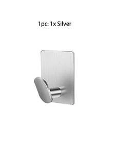 1pc/5pcs Adhesive Towel Hooks, Kitchen Hooks, Bathroom Wall Hooks, 304 Stainless Steel Heavy Duty Towel Rack Wall Hooks, Bathroom Clothes Hanger Hooks, Shower Towel Rack, Non-Slip & Waterproof, Suitable For Bathroom, Toilet, Kitchen