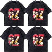 Camisetas de béisbol Drip 67 Cool Player Número 67 Ice Cream Drip para hombres, camisetas de algodón novedosas, camiseta de cuello redondo, camisetas de manga corta disponibles en 5 tamaños, universales para las 4 estaciones, ropa deportiva lavable, casual para mujeres, multiusos - Negro - Ver 1