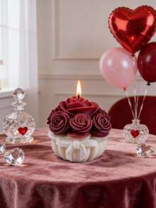 Wiederverwendbare Rosenblüten-förmige Silikonform, zum Selbermachen von Kerzen, Heimdekoration, Bastelhobbys, Geschenke, Kerzenzubehör - Weiss - Übersicht 2