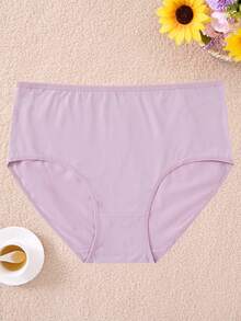 5 piezas Ropa interior de mujer de talla grande de unicolor simple, para todas las temporadas - Multicolor - Ver 5