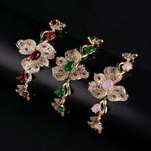 5件套，金色底座，绿色/红色/粉色/银色/多种颜色可选，时尚/奢华，女士珠宝，耳环，项链，手链，戒指，女士配饰，女士珠宝配饰，钻石项链，镶嵌立方氧化锆，花朵造型，女士耳环，女士项链，女士手链，女士戒指，立方氧化锆项链，适合女士/新娘/伴娘，婚礼/宴会/派对佩戴，女士时尚珠宝，女士珠宝套装，配饰套装，礼品 - 首飾套裝 - 查看 6