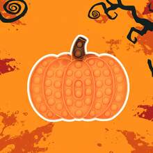 黄色南瓜泡泡纸减压玩具，手指按压泡泡感官玩具，成人和儿童流行的减压玩具，圣诞节、万圣节派对游戏装饰礼物，放松玩具，适合儿童和成人的有趣推弹游戏 - 彩色 - 查看 2