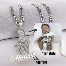 Custom Photo Necklace, Personalized Picture Necklace, Personalized Picture Engraved Necklace For Him & Her, Custom Photo Pandent Necklaces Gift For Mother 's Day Birthday Father 's Day - 彩色 - 查看 5