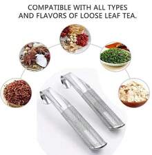 2pcs Portable Tea Accessories For Home Stainless Steel Filter Tea Maker Piping Design Tea Spoon Brewer Long Handle Metal Creative Cup - 銀色/2件 - 查看 4