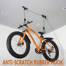 Wallmaster - Colgador de techo para bicicleta elevador de techo para bicicleta sistema de polea de bicicleta para cochera ganchos de bicicleta interiores 1 paquete - Elevadordebicicletanegra - Ver 4