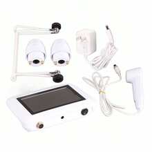 Detector de Folículos de Piel y Cabello, Analizador de Folículos Pilosos del Cuero Cabelludo Recargable de 5 Pulgadas, Analizador de Cabello para Piel, 5In 50X/200X Lente LCD Detector de Cuero Cabelludo Digital Recargable Detector Humedad de Aceite de - Blanco - Ver 5