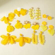 European And American Cross-Border Fresh Colorful Flower Earrings Sunflower Sweet Atmosphere Tulip Flower Earrings - 29625-橙色 - 查看 6