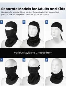 3Pcs/1pc Unisex All-Season Balaclava Ski Mask - Black & White Windproof Double-Layer Face Mask For Skiing & Cycling - Thermal Cold Weather Protection, Breathable Polyester Fabric, Sporty Outdoor Full Head Cover - Multi-Purpose For Spring, Summer, Fall & Winter