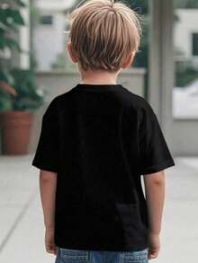 Boys' Fun Valentine's Day 67 Meme T-Shirt - Six Seven Love Number Design, Retro Casual Short Sleeved Children's Clothing, Preferred Birthday Gift, Comfortable Wearing For All Seasons (Valentine's Day Dress Up) - 黑色 - 查看 5