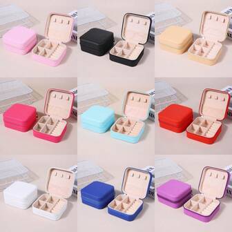 10*10*5CM 1PC Klassisk Bärbar Smyckeslåda Örhängen Halsband Ringar Smyckesförpackning Presentask Korsnät Kan Demonteras Bärväska