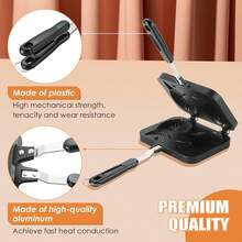 Molde Antiadherente De Doble Cara Para Hacer Pasteles Taiyaki, Molde Antiadherente De Doble Cara Con Forma De Pez Fabricante De Moldes Para Gofres Para Cocinar En Casa, Fiestas De Cocina Y Postres - Negro - Ver 3