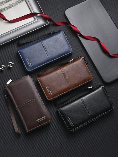 New Men's Business Long Wallet, Youth Student Casual Elegant Phone Wallet, Clutch Handbag