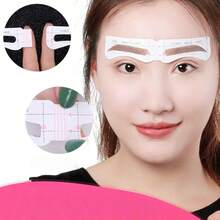 Șablon reglabil pentru modelarea sprâncenelor complete - Șablon pentru sprâncene Slouchy pentru începători, portabil/cu bandă de susținere, set de instrumente de modelare 3D a sprâncenelor cu măsurare simetrică