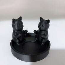 1pc Cute Cat Candle Holder, Small Cat Candle Holder, Creates Warm Atmosphere, Desktop Craft Decor, Kitty Figurine, Home Decor For Living Room/Bedroom/Study, Decorative Candle Holder [Candles Not Included]