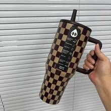Hydro - Jug Traveler - 40 Oz Autumn Checkers Brown Tumbler - Brown Checkerboard - View 2
