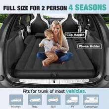 Mattress, Inflatable SUV Mattress For Portable Camping Mattress, Foldable Air Mattress With Air Pump And Storage Bag For  And SUV Travel, Black,37105541 - 黑色 - 查看 2