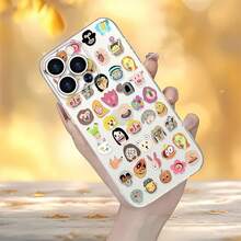 Funda con diseño de caras de dibujos animados, compatible con iPhone 16, 15, 14 Pro Max, 13, 12, 11, XR y XS Plus. Fabricada en silicona TPU, ofrece protección contra golpes y caídas, además de una excelente sensación al tacto. Es el regalo perfecto para familiares, amigos y seres queridos. - transparente - Ver 6