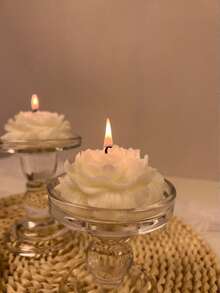 1pc Peony Scented Candle (Limited Peony Fragrance), Suitable For Students, Festival Gifts, Back To School, Dorm Decor, Weddings, Mother's Day, Valentine's Day, Christmas (Natural Wax Material, Handcrafted Floral Design, Long-Lasting Fragrance) - Multicolor - View 8