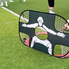 红色人形足球门网，训练用足球门，足球派对道具，醒目设计，高强度耐用网布+优质轻质框架，附带收纳袋+地钉 - 紅色 - 查看 6