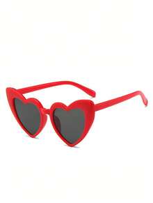 This Pair Of Stylish And Sweet Heart-Shaped Glasses For Girls Is Perfect For Taking Photos. - Red - View 5