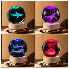 3D Whale Crystal Ball Night Light - Universe Theme Atmosphere Lamp, USB Powered, Bedside Decor, Suitable For Wedding, Anniversary And Other Special Occasions, Universe Night Light, Whale Shape, Durable Glass Material, Whale Decor